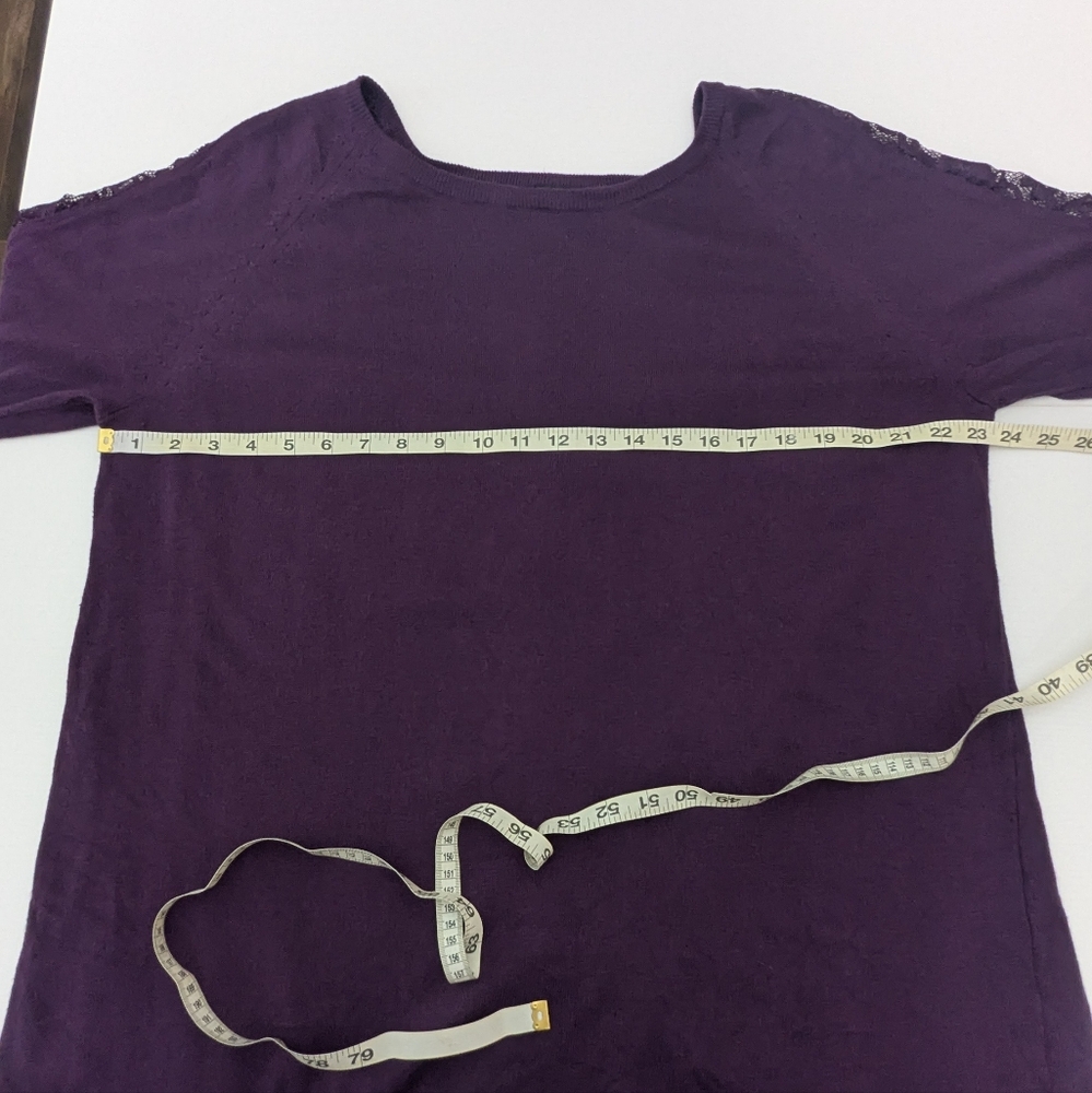 Torrid Purple Pullover Split Back Sweater Lace De… - image 3